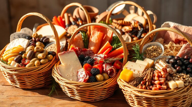 Gourmetkörbe mit kuratierten Feinkostprodukte