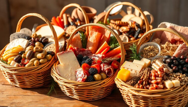 Gourmetkörbe mit kuratierten Feinkostprodukte