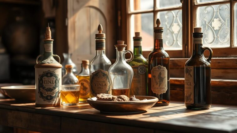 Öl- und Essigsets aus traditioneller Herstellung